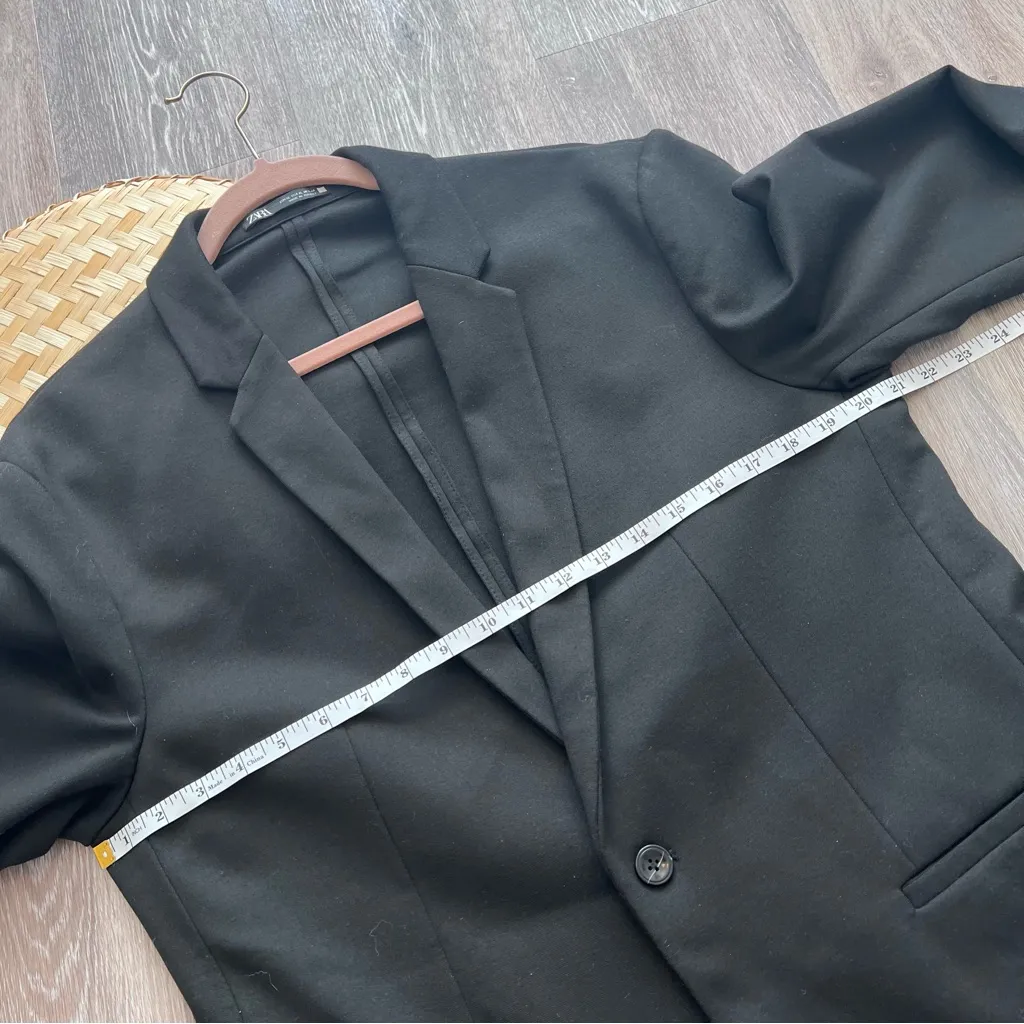 Zara blazer single button black comfort jacket stretch - Image 4
