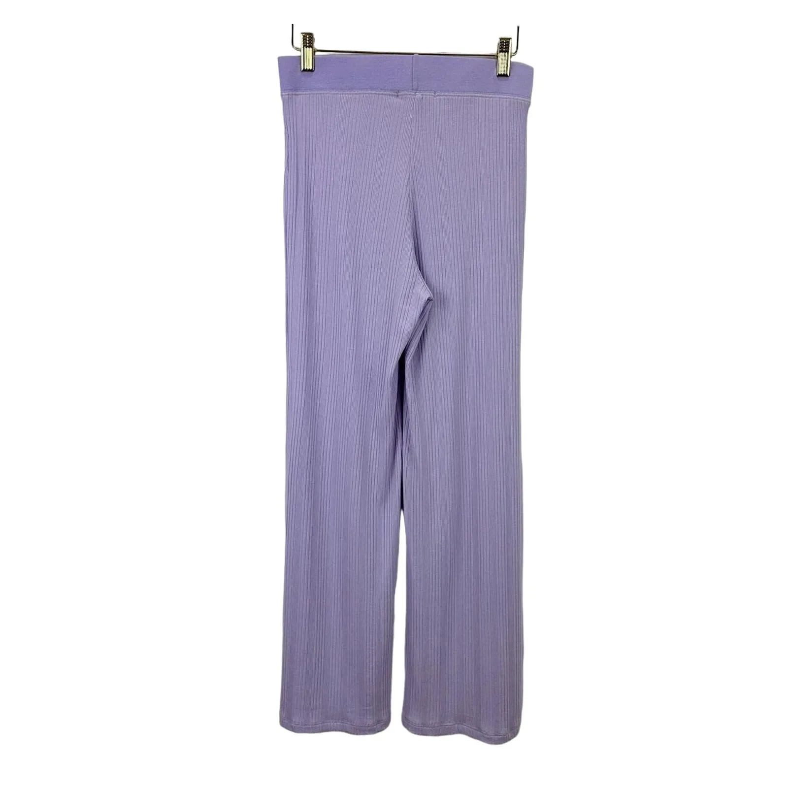 Jonathan Simkhai Lavender Ribbed Knit Flare Pant‎ Size Medium Purple - Image 3