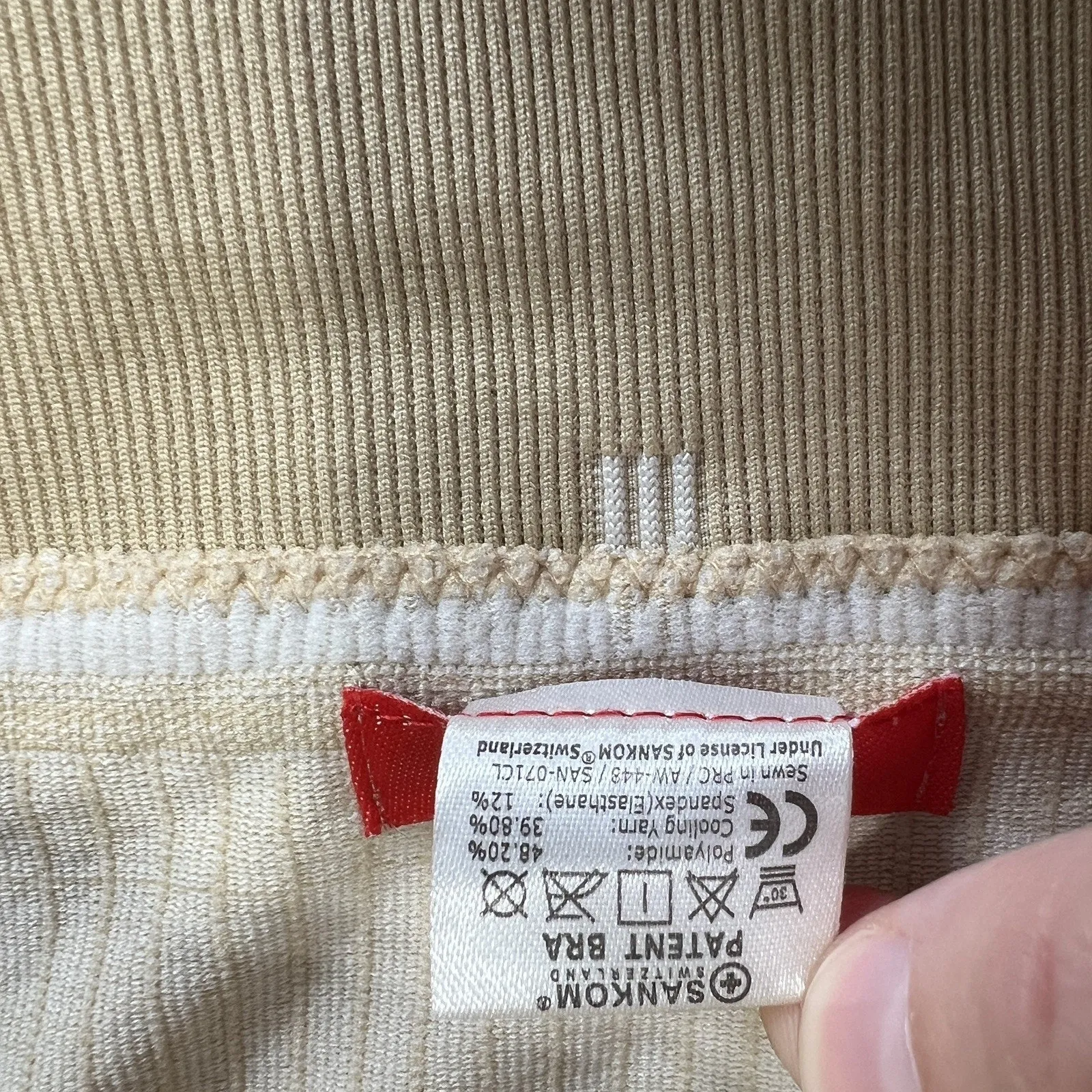 Sankom Patent Bra Compression Shapewear Posture Correcting Beige Tan Size M - Image 9