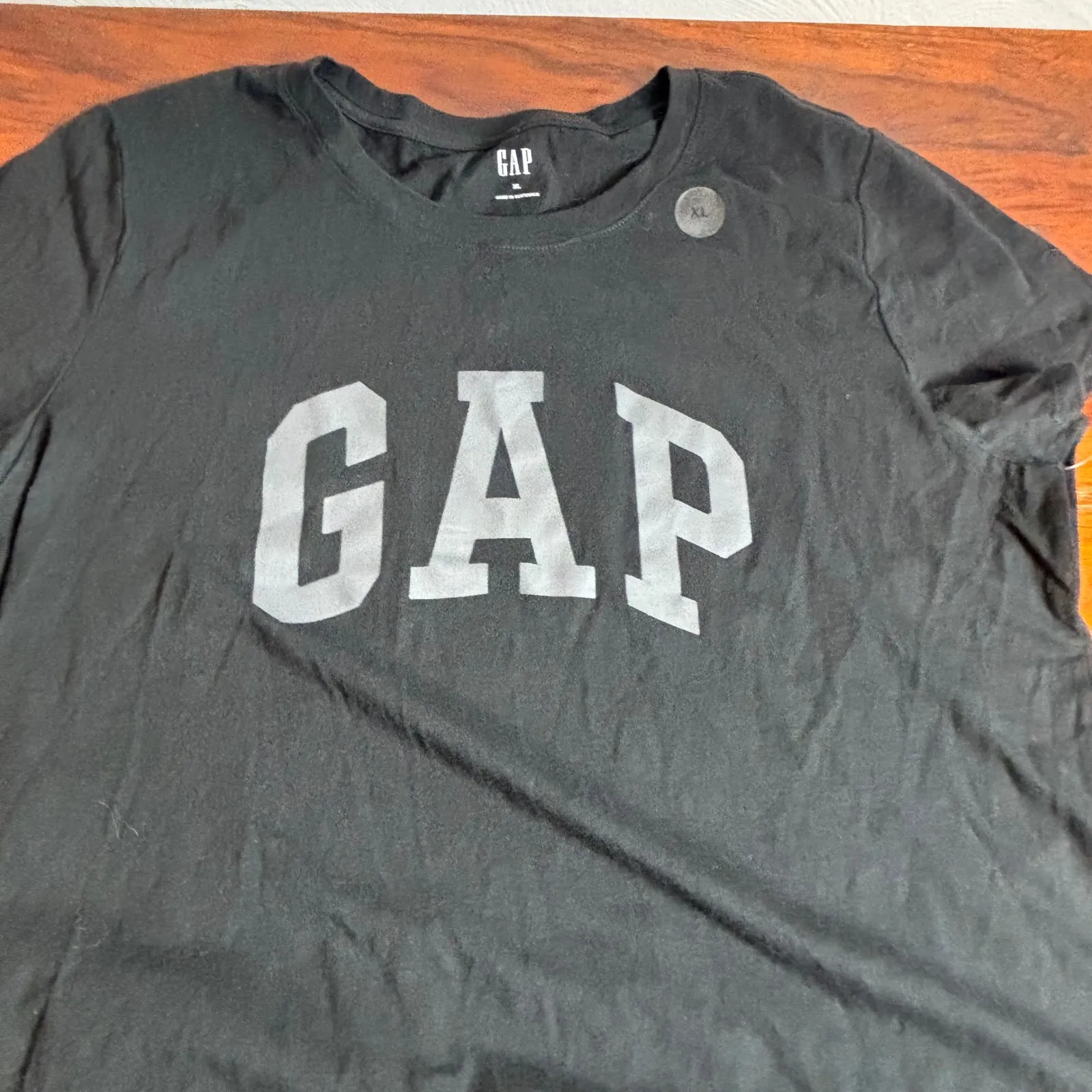 GAP Black Graphic T Shirt Logo Tee Women's XL Short Sleeve Casual Basic - Image 2