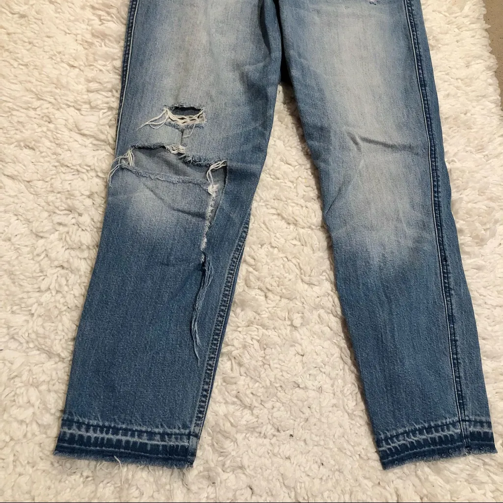 Abercrombie & Fitch Signature Girlfriend Jeans High‎ Waisted Raw Distressed 27 - Image 7