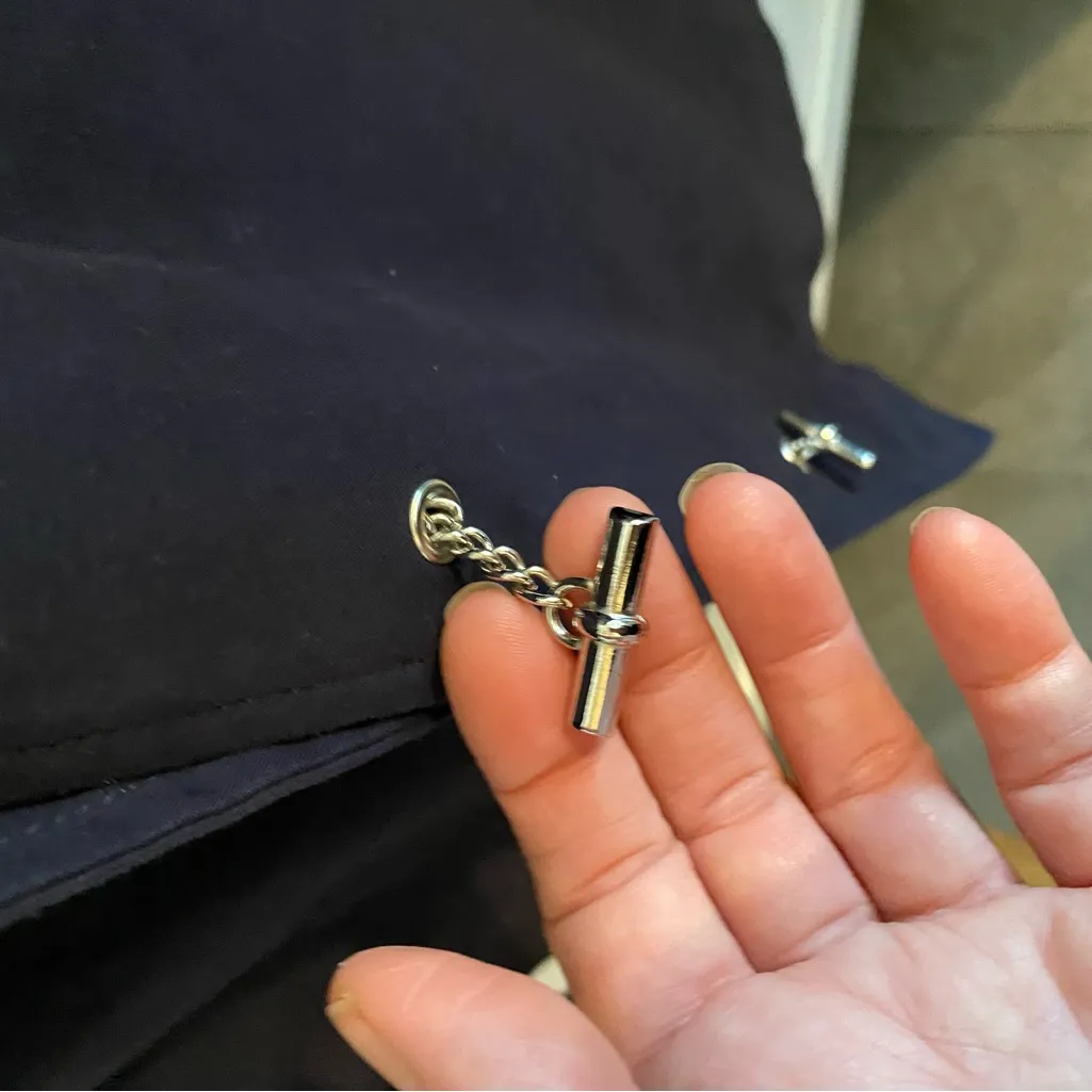 George Me Mark Eisen Silver chain toggle jacket Coat Coastal Nautical Fisherman Blue Size M - Image 14