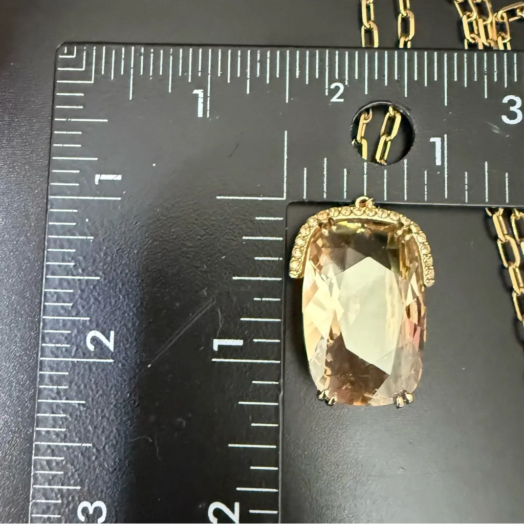 SWAROVSKI Gold-tone Yellow Cushion Cut Crystal Harmonia Pendant Long Necklace - Image 12