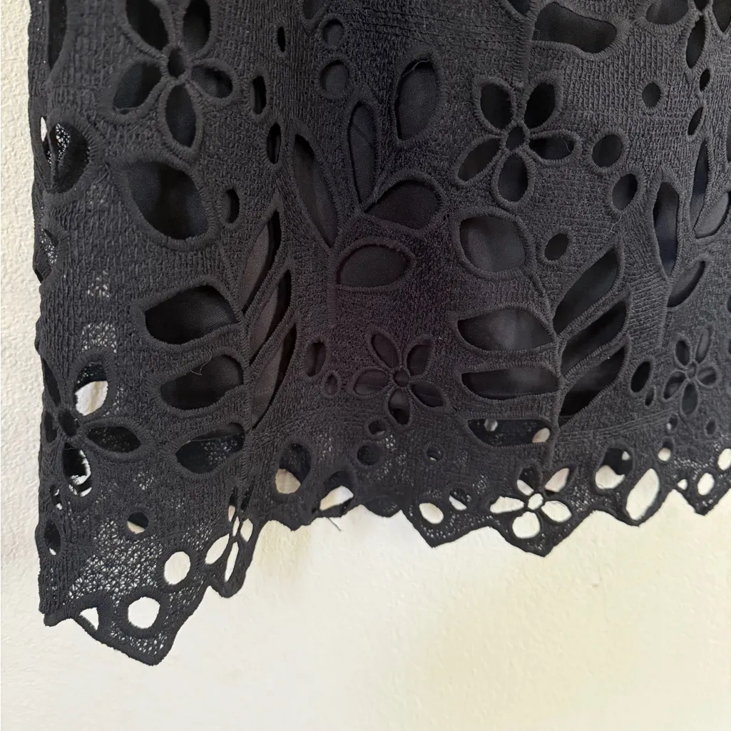 Pretty Garden Elegant Black Lace Mini Dress size Large - Image 3