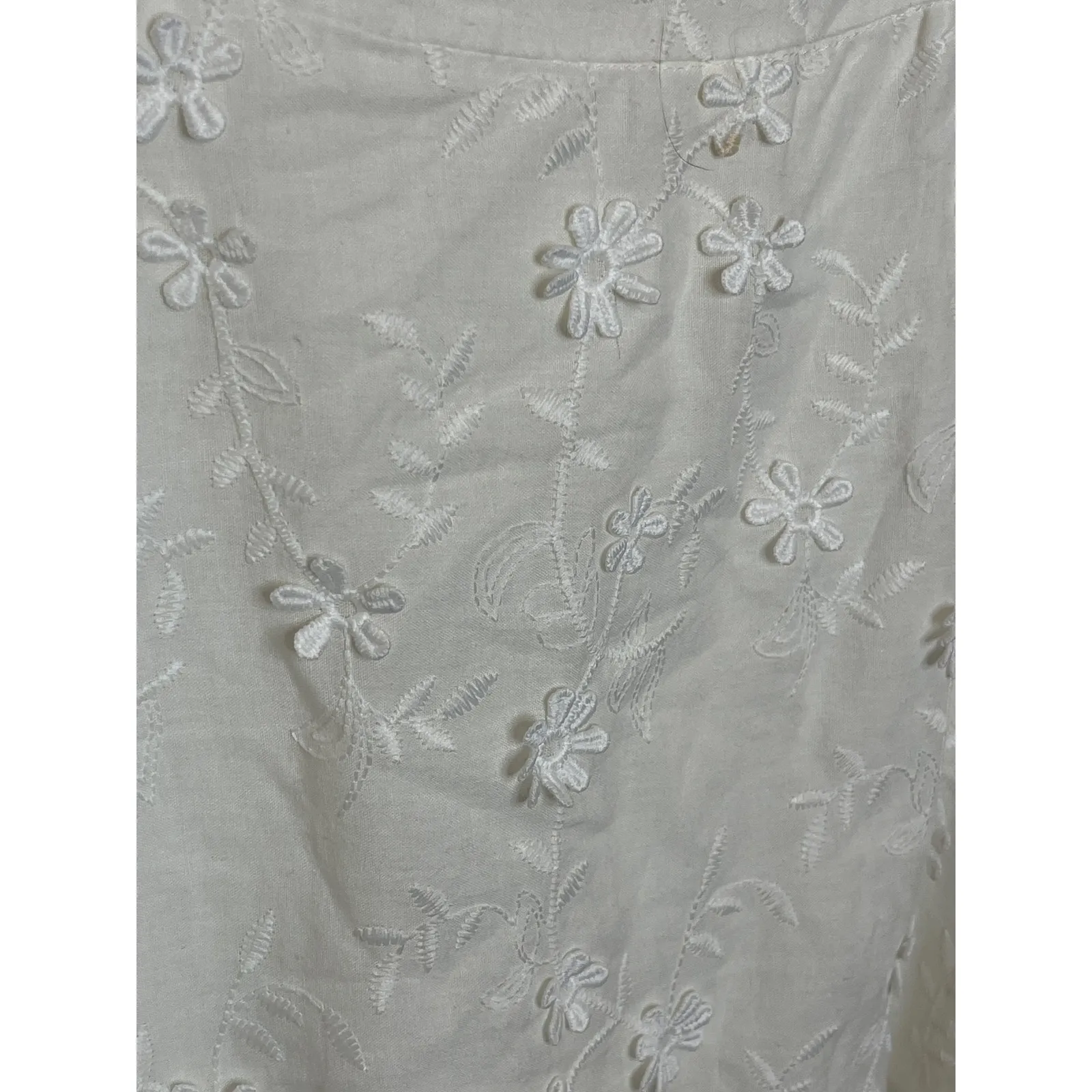 Showpo Fancy A Spritz Size 12 White Embroidered Square Neck Mini Dress - Image 5