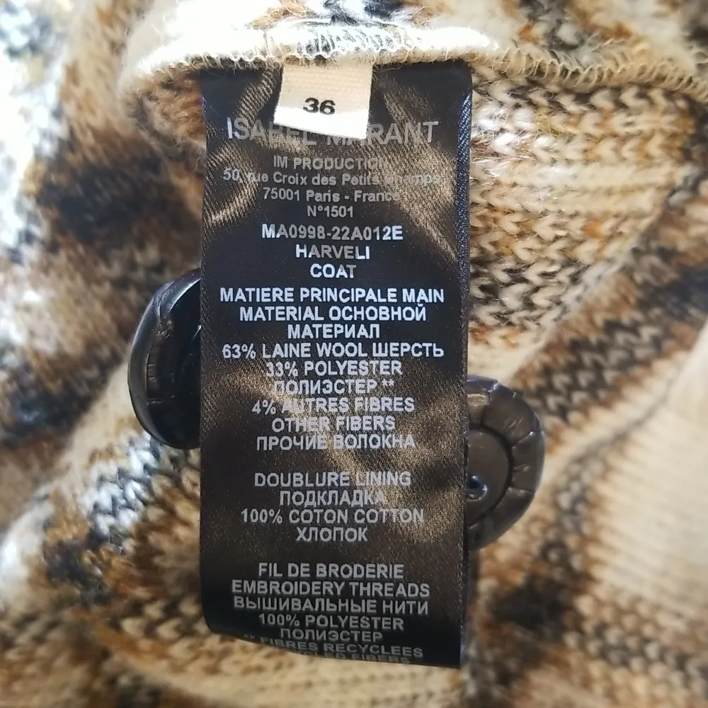 💕ISABEL MARANT ETOILE💕 Harveli Checked Coat ~ Plaid Ecru 36 EU NWT - Image 16