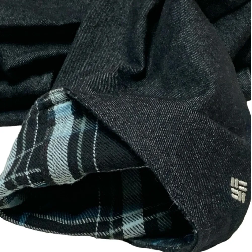 Columbia Denim Pants Jeans Dark Wash w/ Stretch Plaid Flannel Cuffs Size 2 NWOT - Image 3