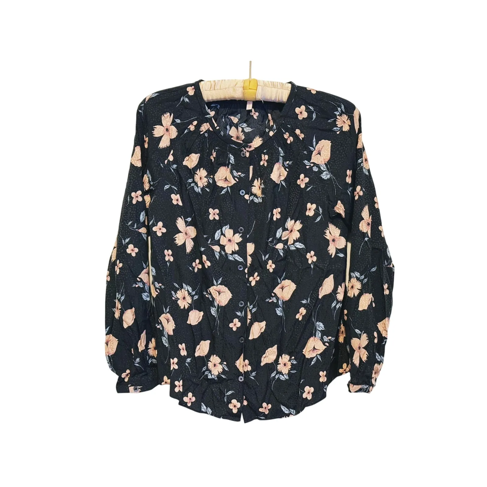 Rebecca Taylor Romantic Floral Silk Blouse 4 Black Dark Fairy Whimsigoth French - Image 4