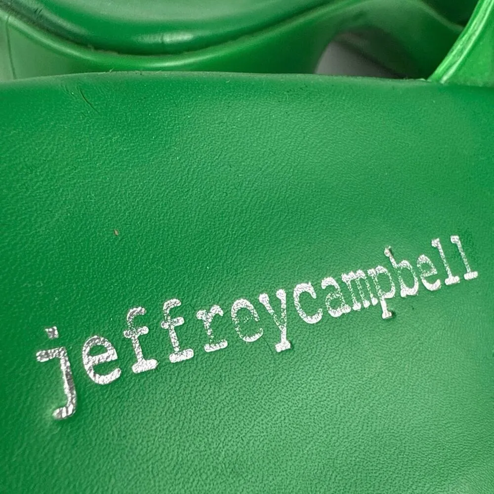 Jeffrey Campbell Bubblegum Women's Green Block Heel Slip On Platform Sandals 8 - Image 6