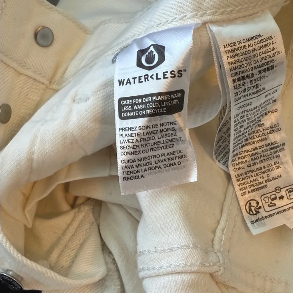 Levi's 501 '90's Size 24x30 Women's Off White Cream Jeans NEW Straight Leg NWT - Image 10