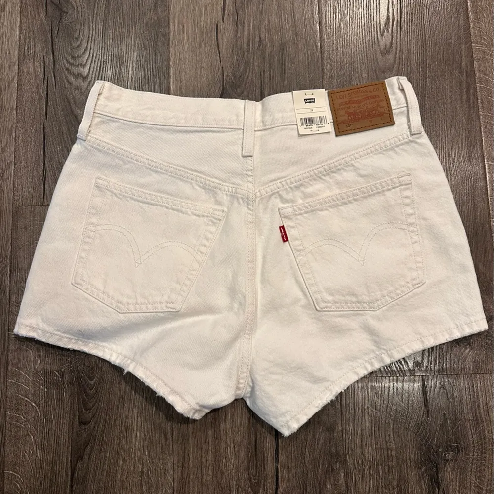 New Levi's Premium Shorts 29 Women's 501 Original Fit High Rise White Boho 2.5" - Image 14
