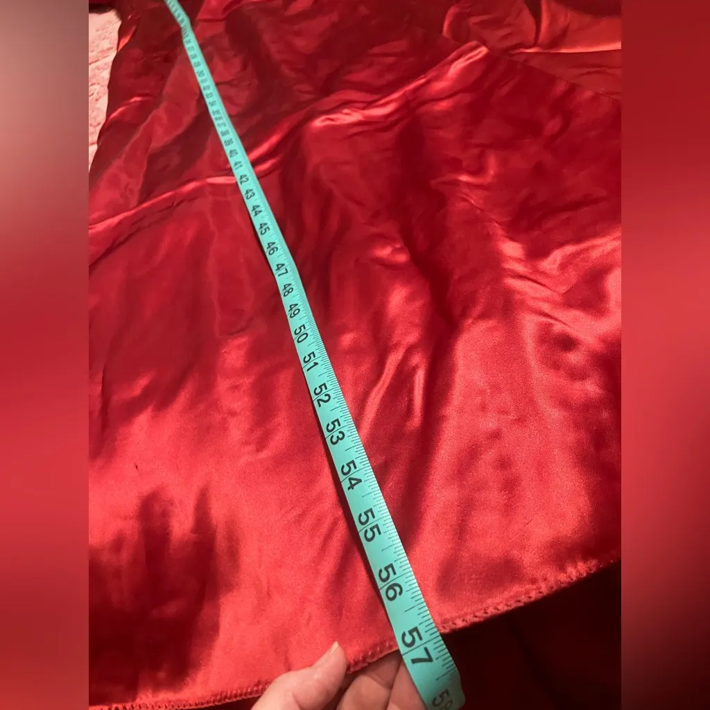 Vintage 1930s / 1940s red satin dress, medium - Image 8