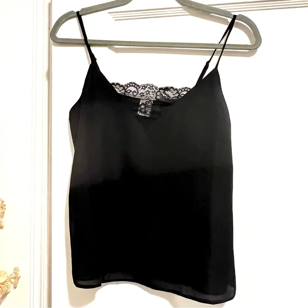 Melrose & Market Black Lace Inset Layering Cami Tank Top Size XSMALL NWT - Image 4