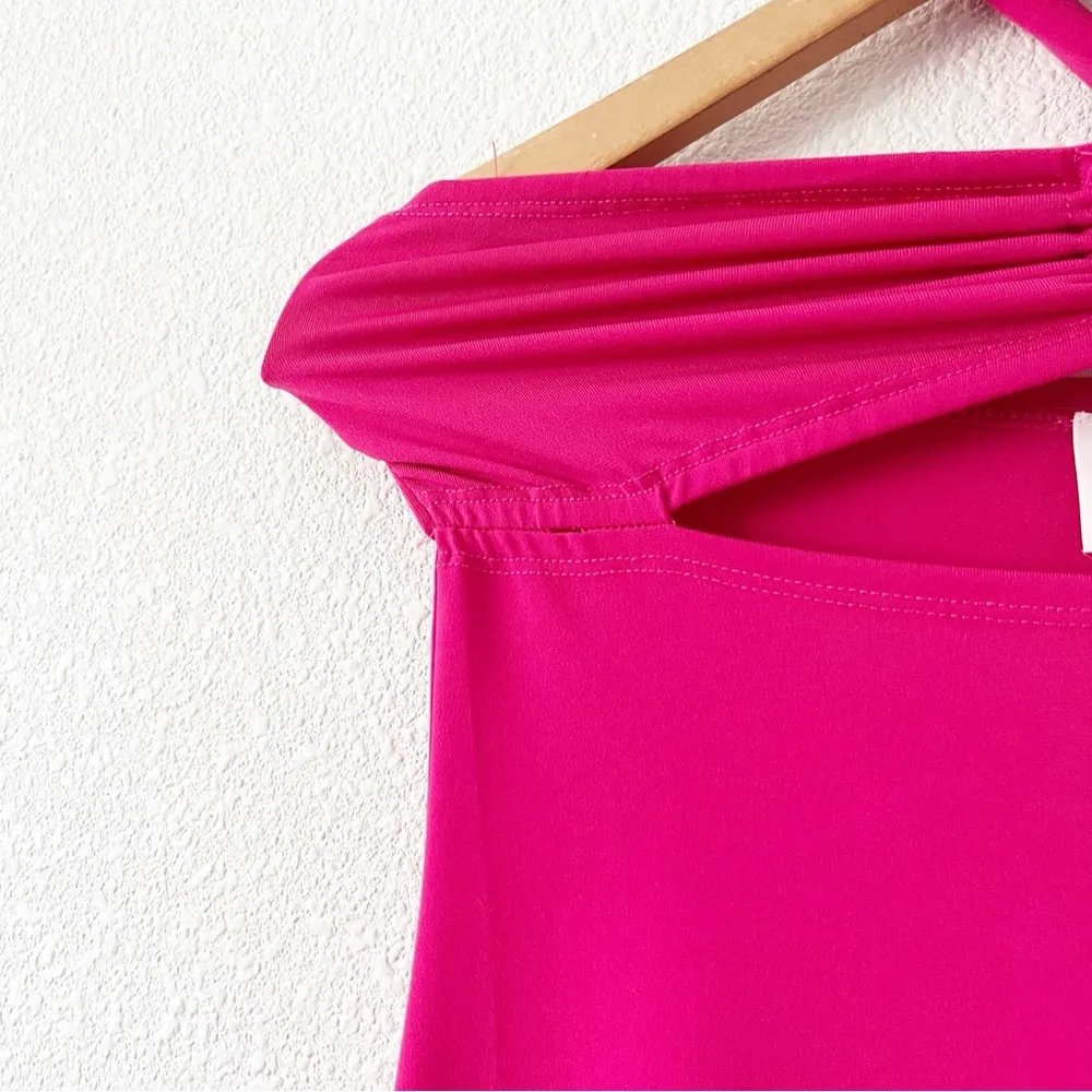 Solid & Striped Tati Tie Halter Midi Jersey Dress in Bougainvillea - Image 5