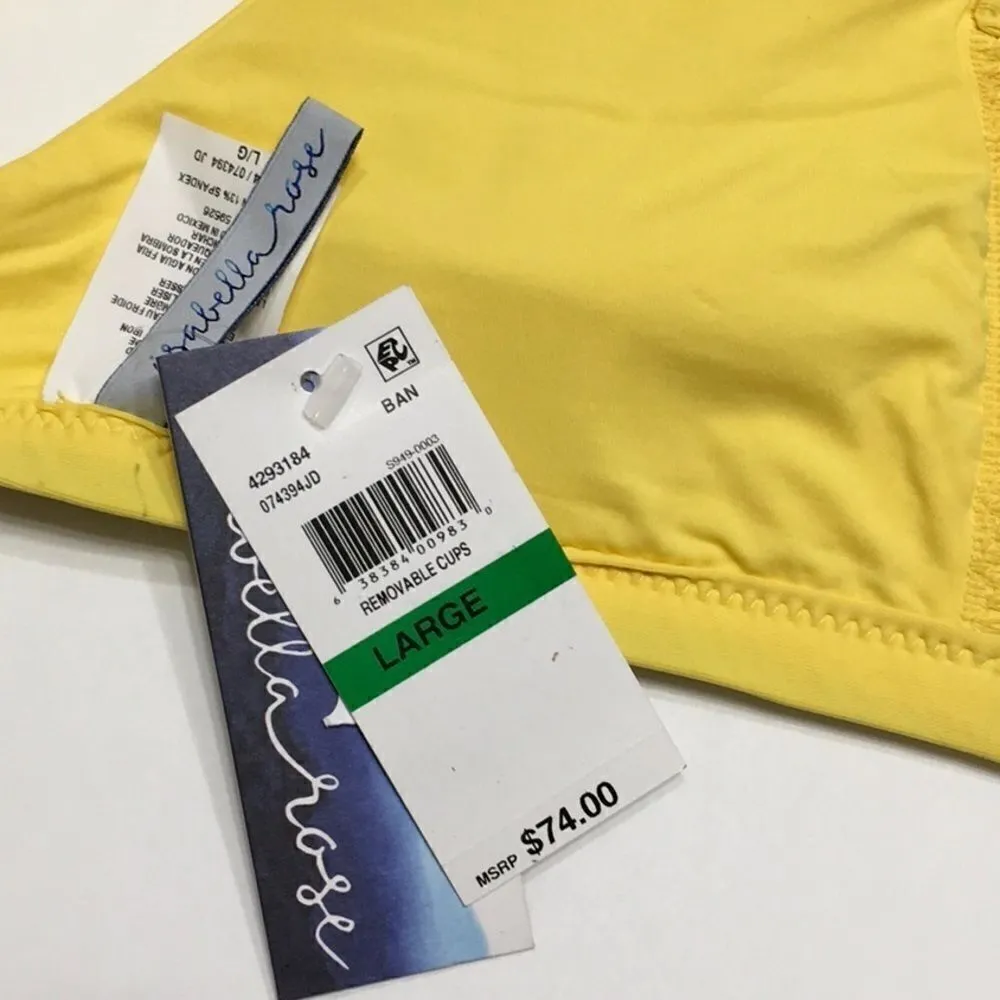 Isabella Rose yellow bikini top. RUNS SMALL. NWT Yellow Size L - Image 5