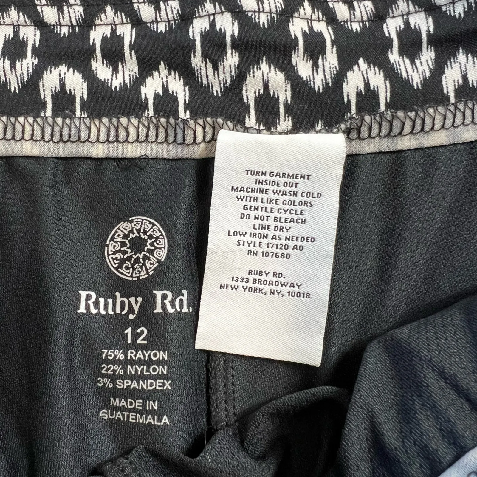 Ruby Rd. Women's 12 Black & White Skirt with Shorts Athletic Fit - Image 3