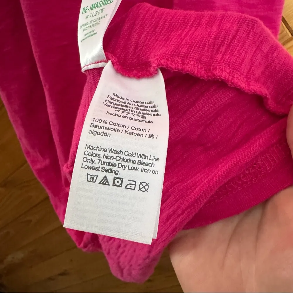 J. Crew Vibrant Pink Front Tie T-Shirt Dress Size Medium - Image 5