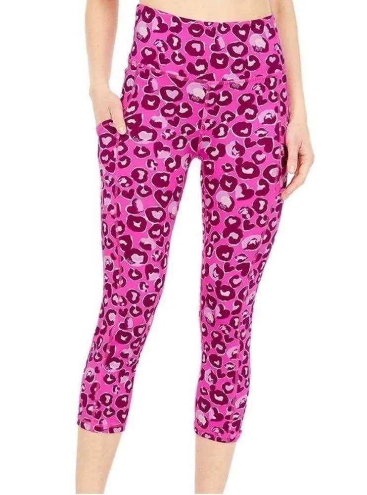 Lilly Pulitzer Weekender High Rise Crop Leggings Don't Be a Cheetah S - Image 2