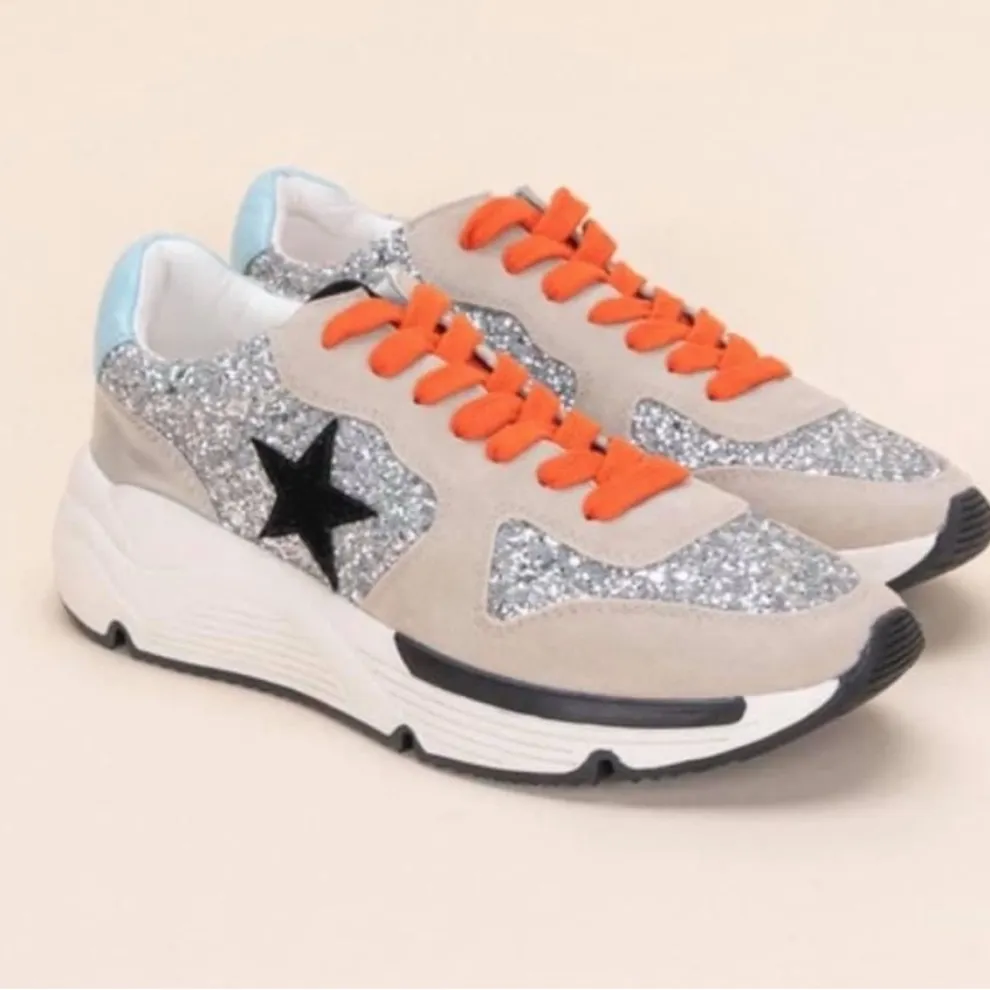 White Raven Sparkle Running Sole Sneakers Size 7.5 - Image 2