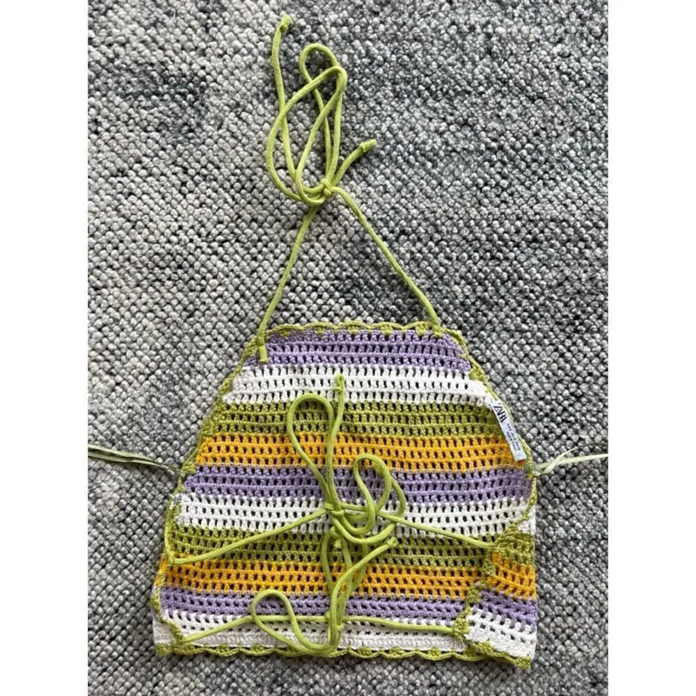 Zara Crochet Halter Crop Top - Image 5