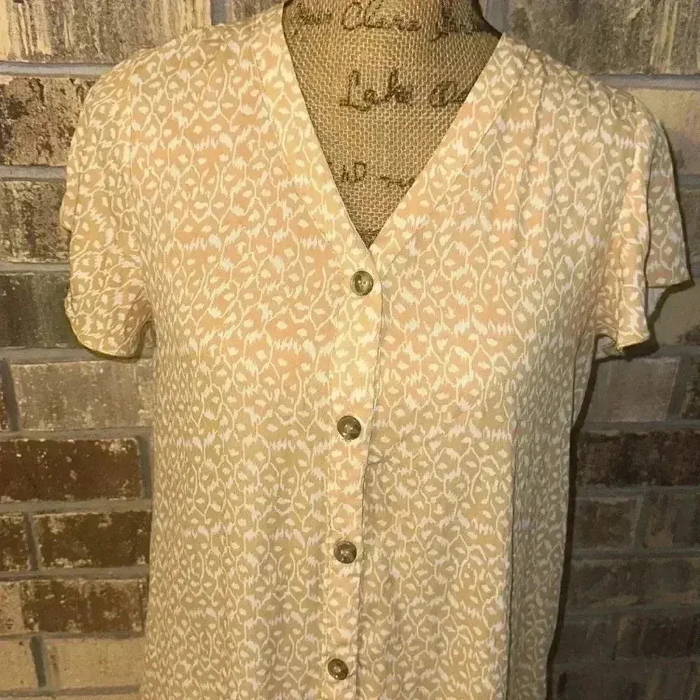 Yellow patterned lightweight mini dress Yellow - Image 4