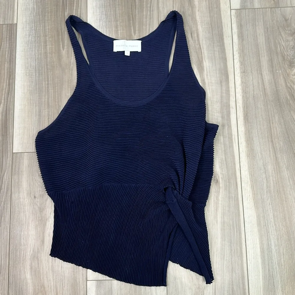 Michelle Mason women’s size large twisted ribbed cotton blend crepe tank top - Image 7