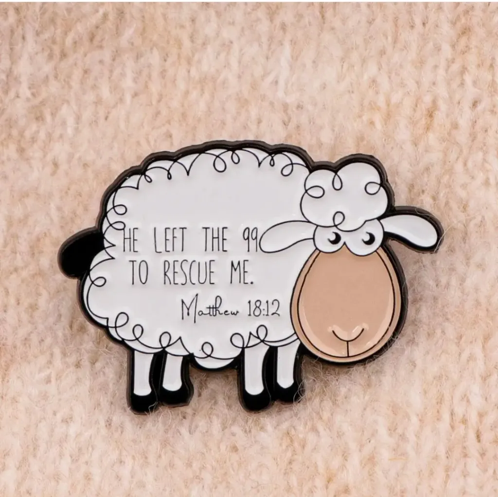 Zinc Alloy Cartoon Sheep Enamel Pin, Christian Faith Jesus‎ Brooch Black - Image 7