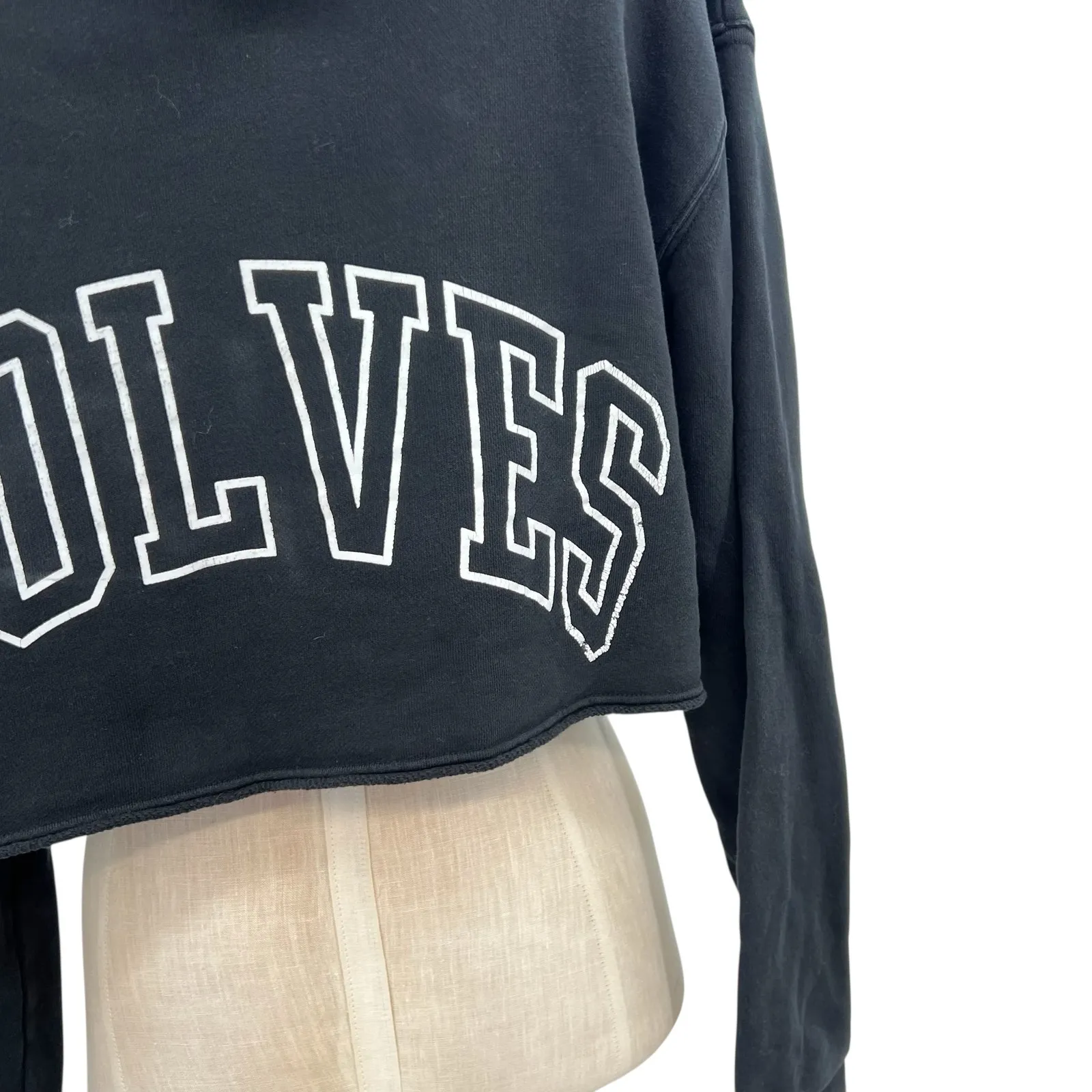 Darc Sport Wolves Cropped Hoodie Sweatshirt Eyes Utah Black Size Small - Image 10