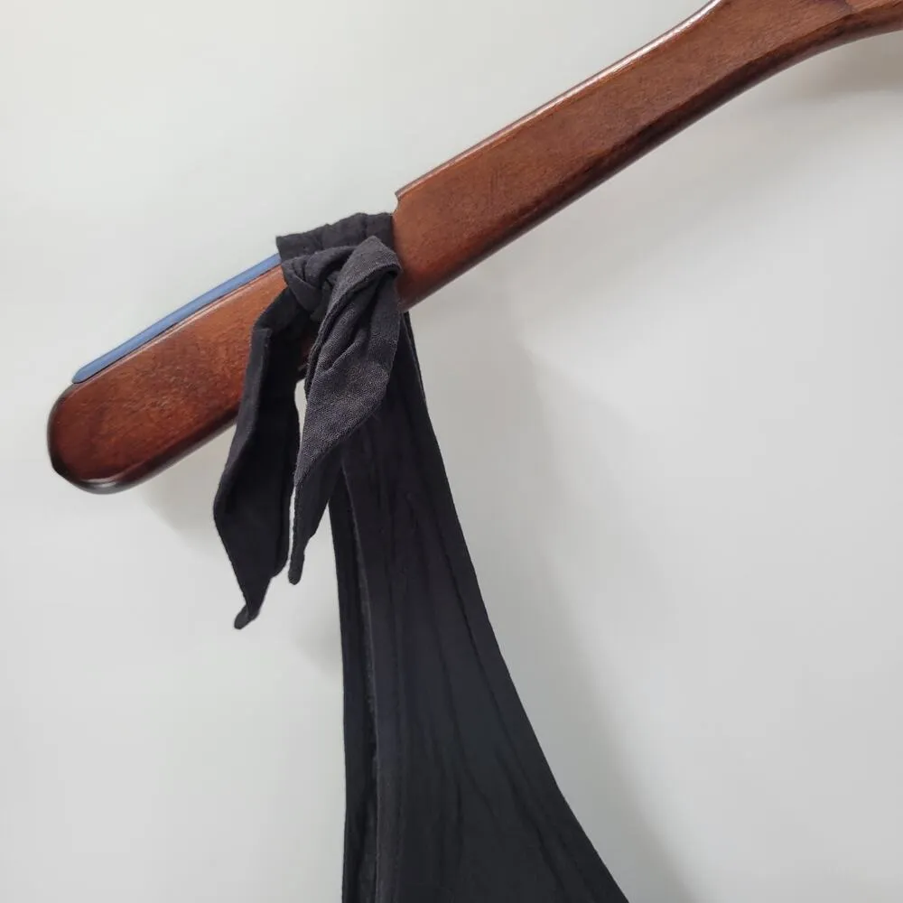 Forever 21 Babydoll Tank Womens S Black Rayon Scoop Neck Bow Tie Straps Flowy - Image 12