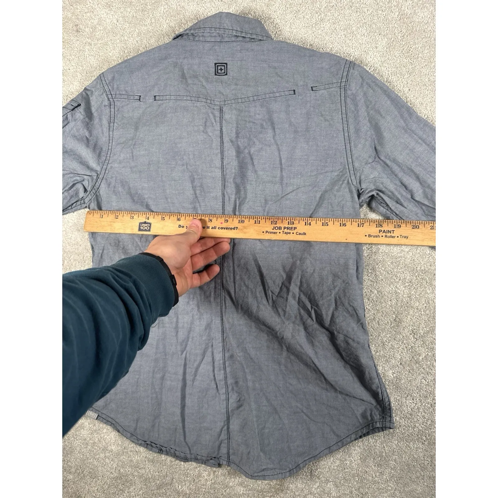 5.11 Tactical Women's Athena Long Sleeve Snap Button Chambray Top Size Small 511 - Image 9