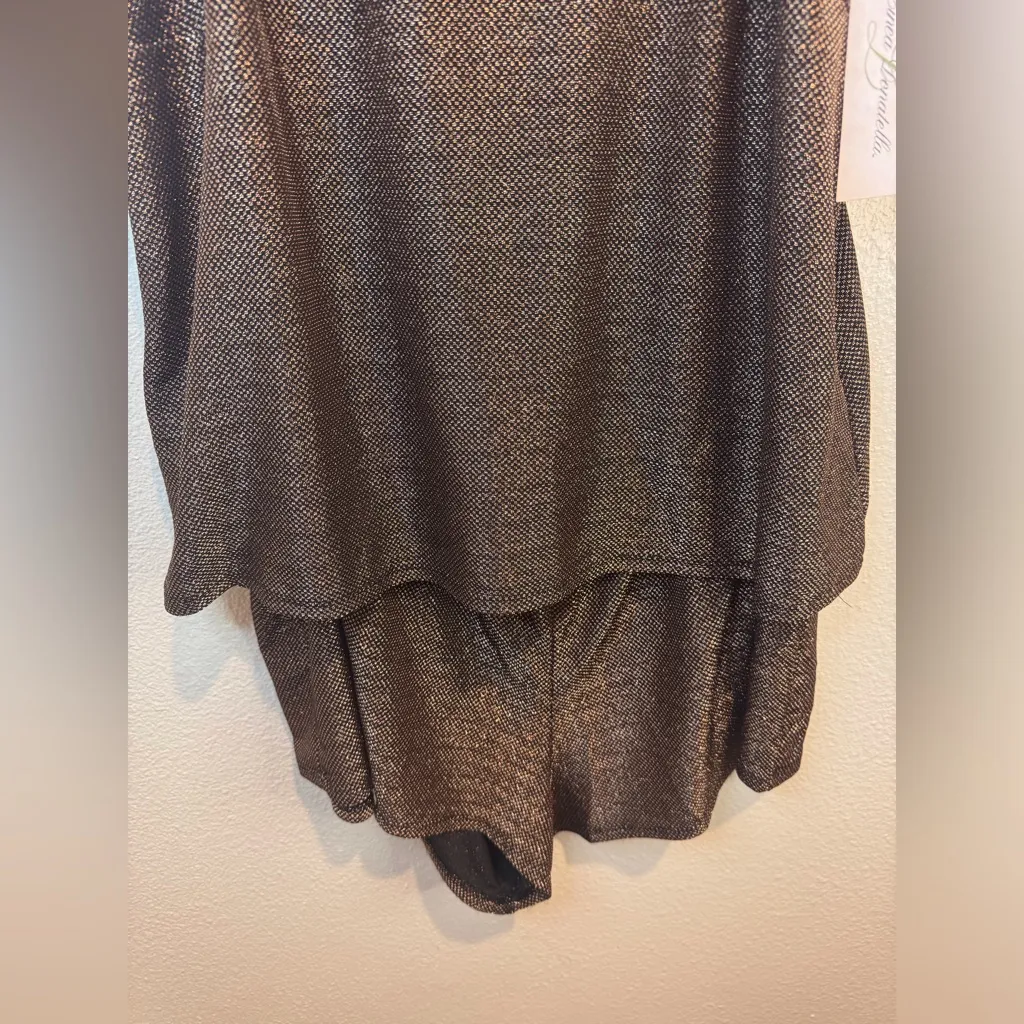 Linea Donatella  NWT Women’s Metallic‎ Copper Black Pajama Set Size XL - Image 5