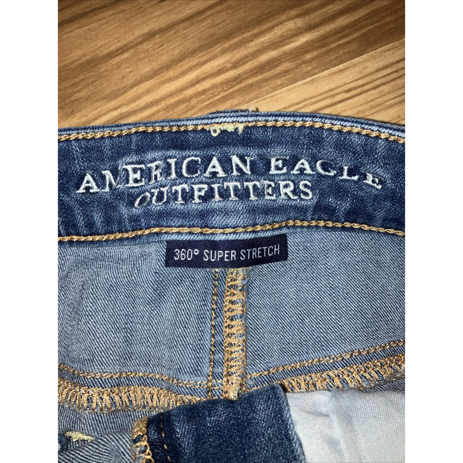 American Eagle Jean Shorts‎ Size 2 High Rise Shortie lot of 2 Blue - Image 6