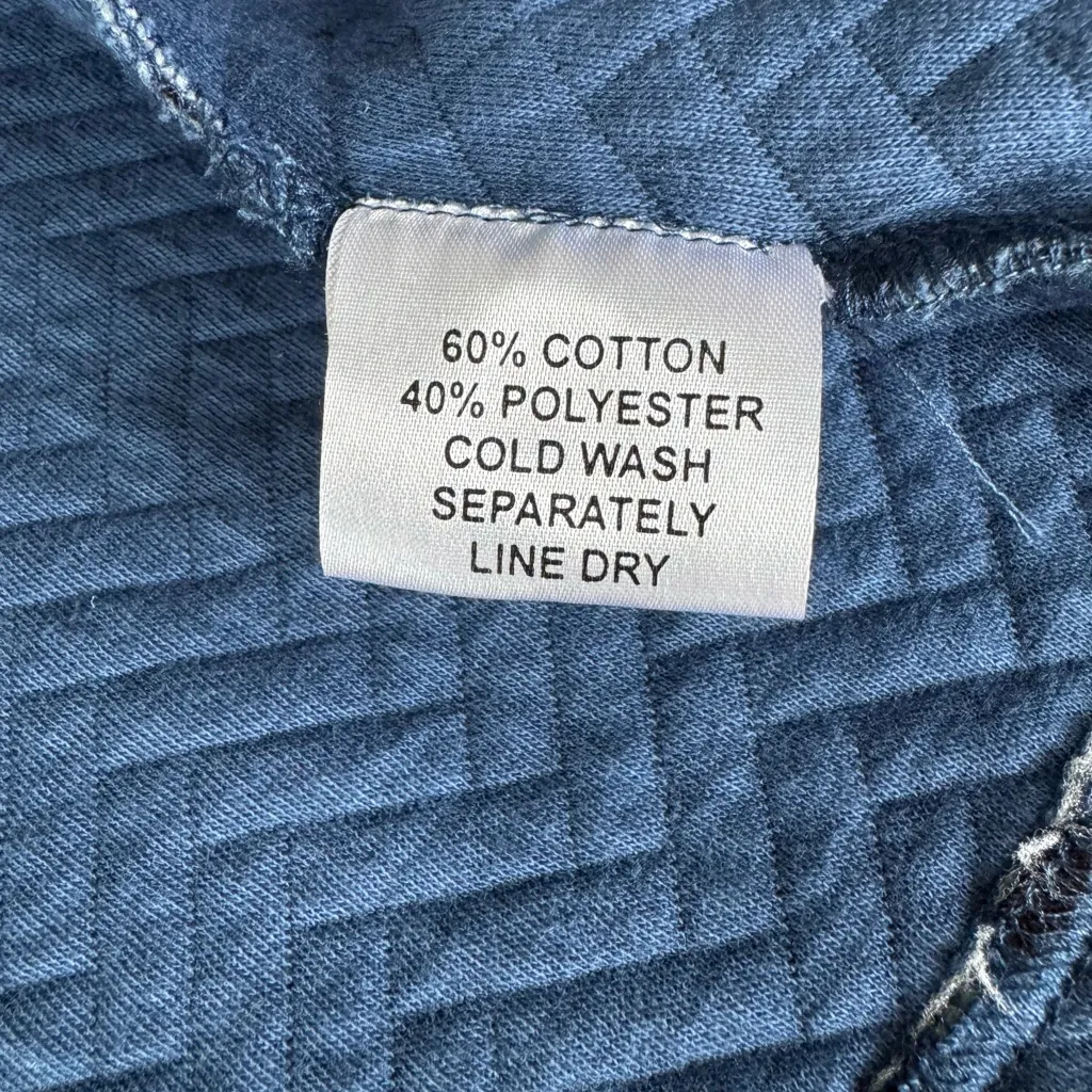 Handmade Marketplace Made in India Cobalt Blue and Black Quilted Cotton Jacket L Size L - Image 6