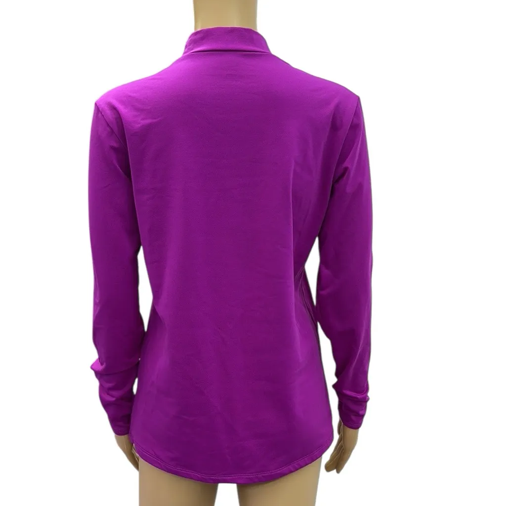 Champion Athletic Fitted Fuchsia Long Sleeve Fleece Lined Mock Neck Shirt XL - Image 6