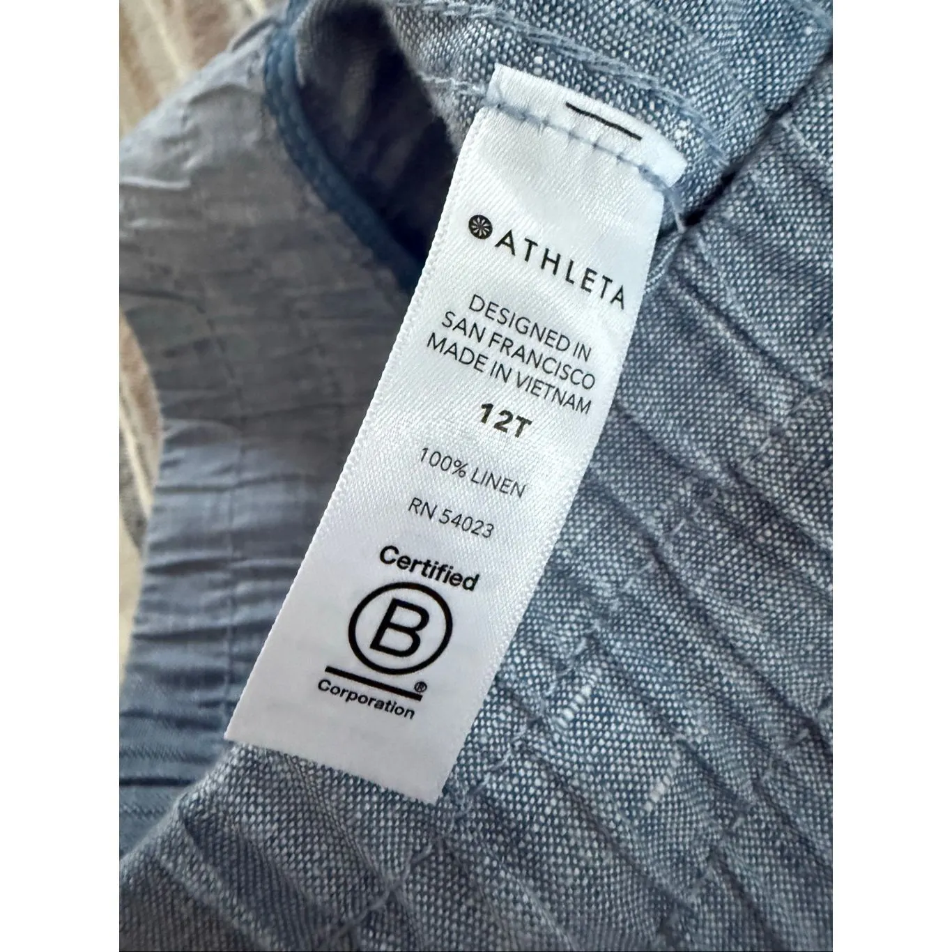 Athleta Cabo Linen Jogger Pants Chambray Blue $80 12T - Image 8