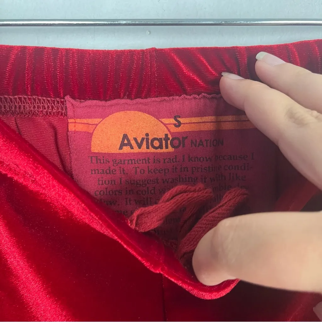 Aviator Nation velour velvet Maroon hoodie and jogger set size small - Image 11