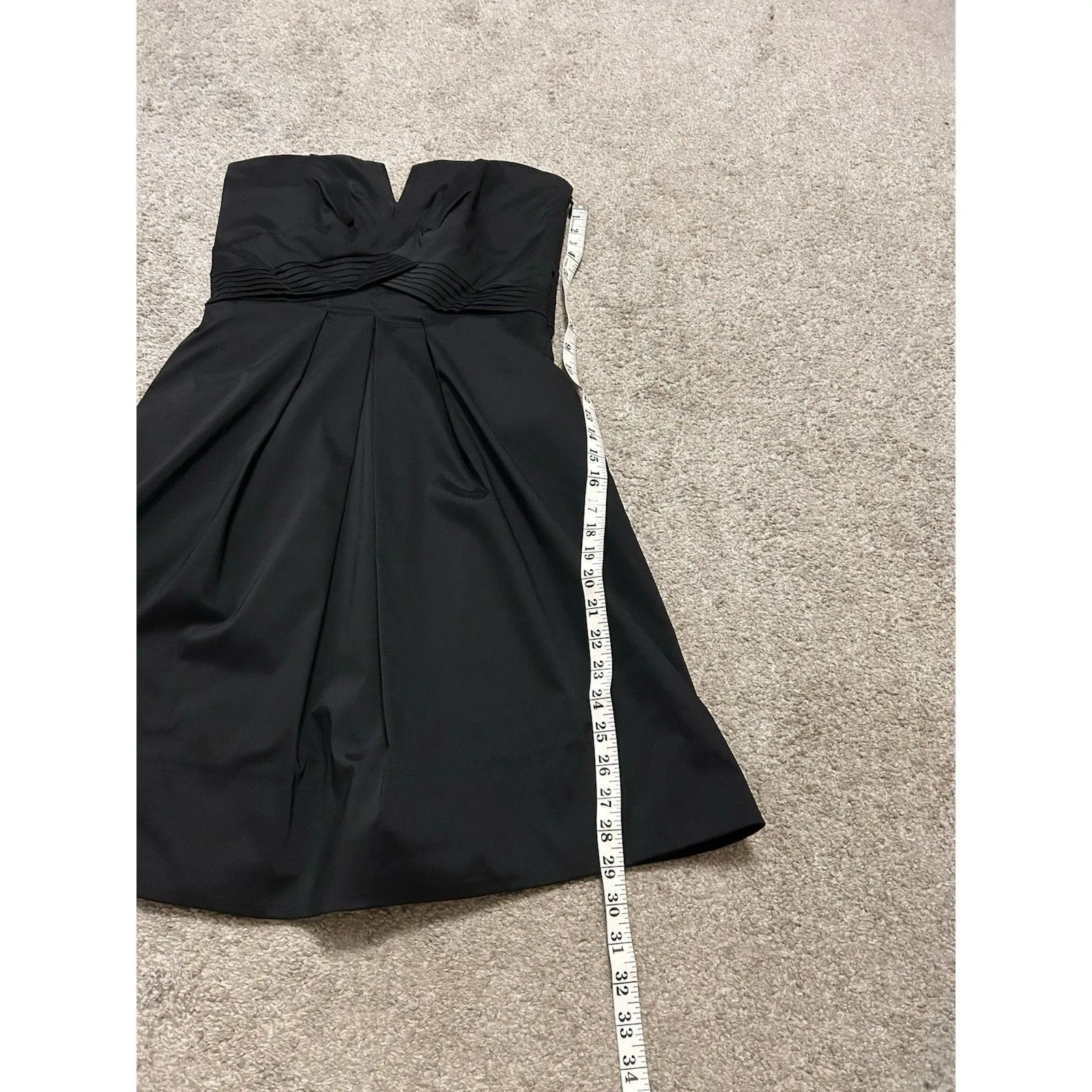 White House Black Market Strapless Pleated‎ Mini Formal Dress Size 8 - Image 8