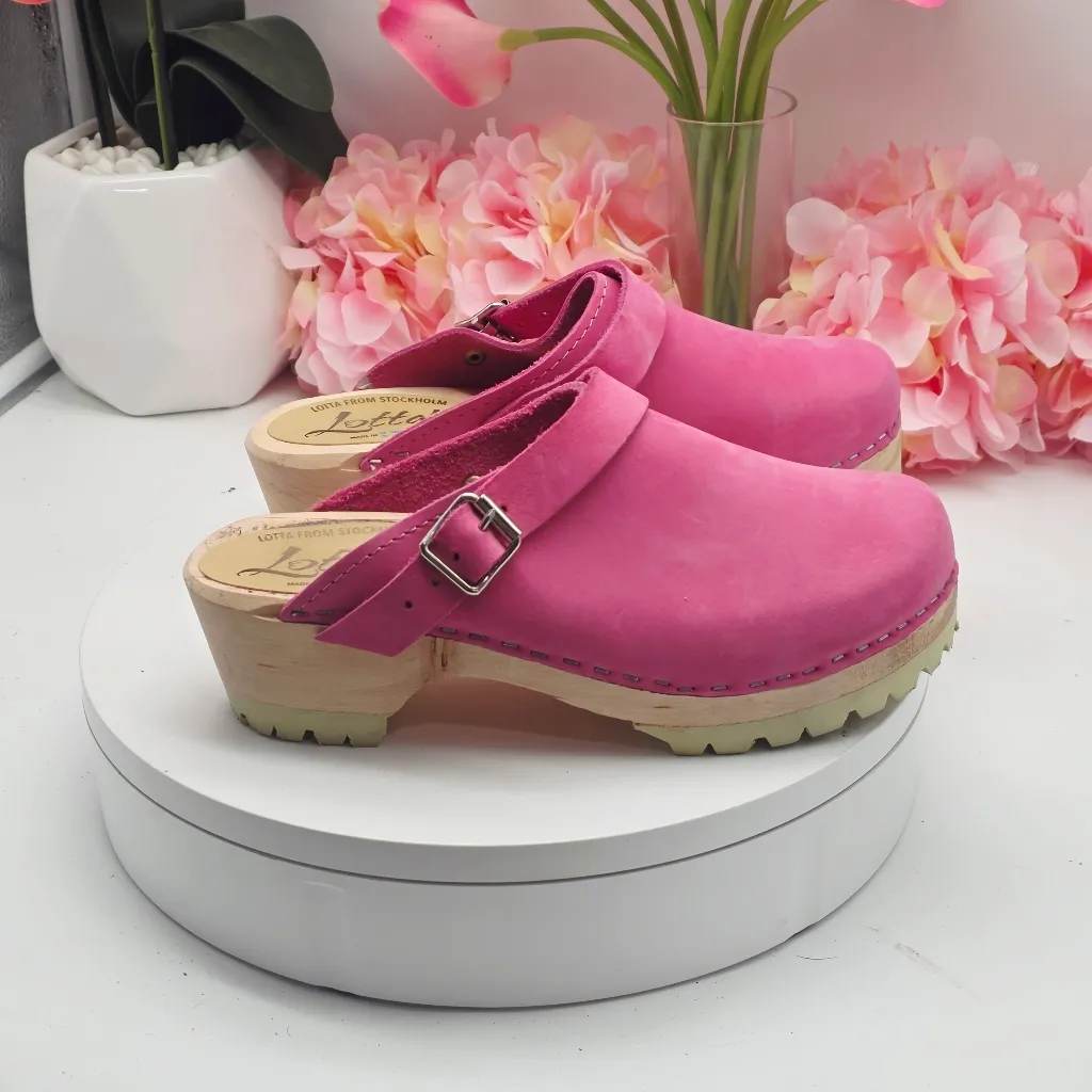 Lotta From Stockholm Classic Swedish Clogs Pink Oiled Nubuck Leather sz 7 - Image 9