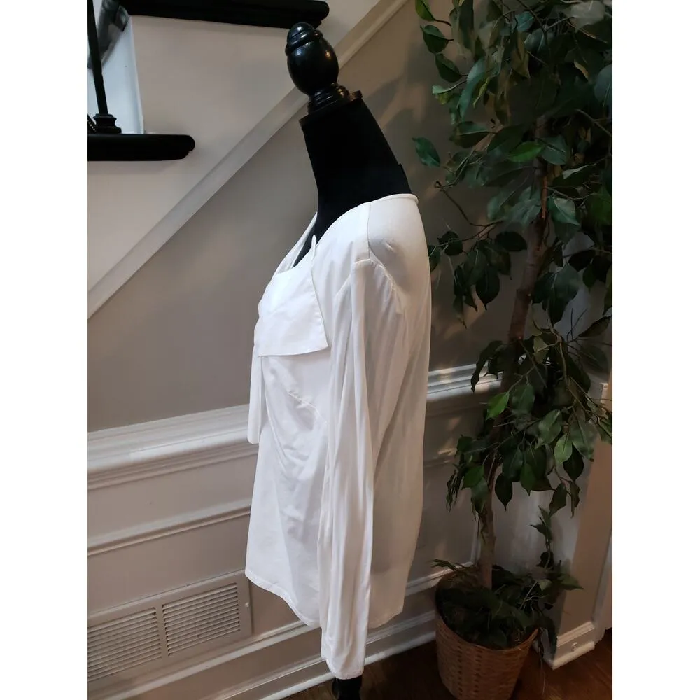 INC International Concepts Top Womens XL White Draped V Neck Stretch Blouse - Image 5