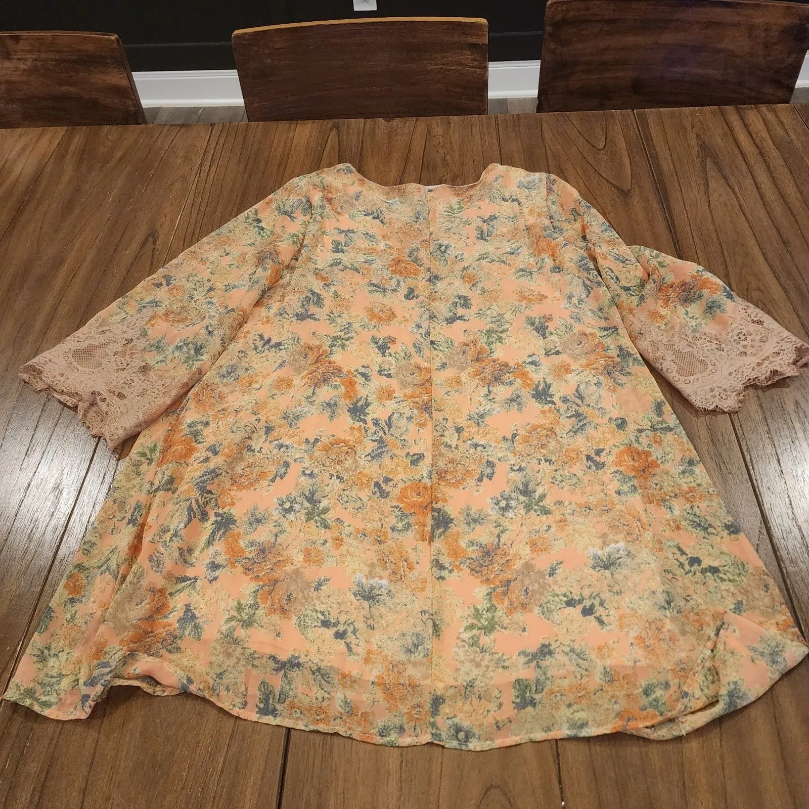 Astr the label coral multi floral Sheath mini dress chiffon  size large - Image 11