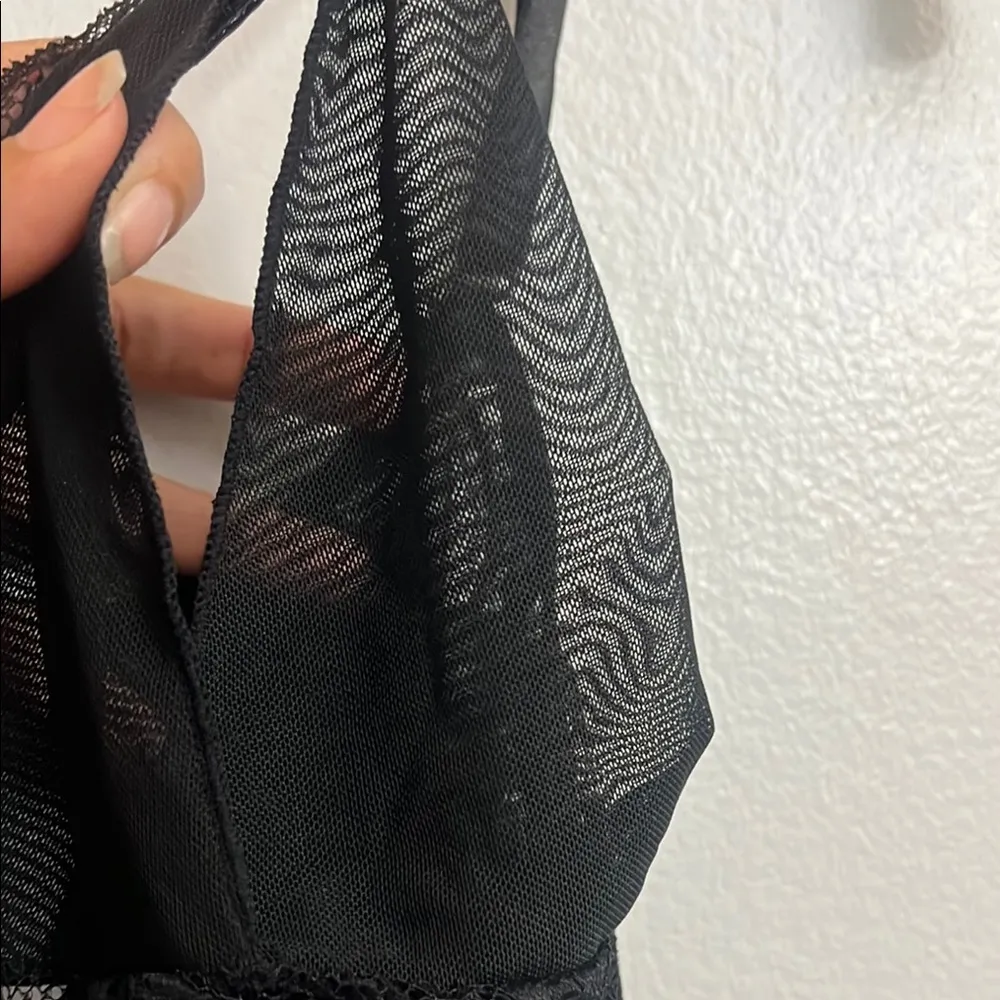 Women's Lingerie black Babydoll Lace Split Cup Size XL - Image 4