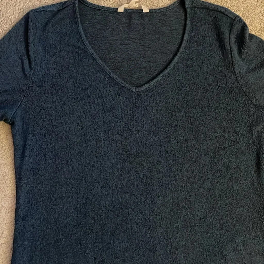 EGC Soft Surroundings V-Neck stretchy‎ & butter soft dark teal dress size small - Image 2