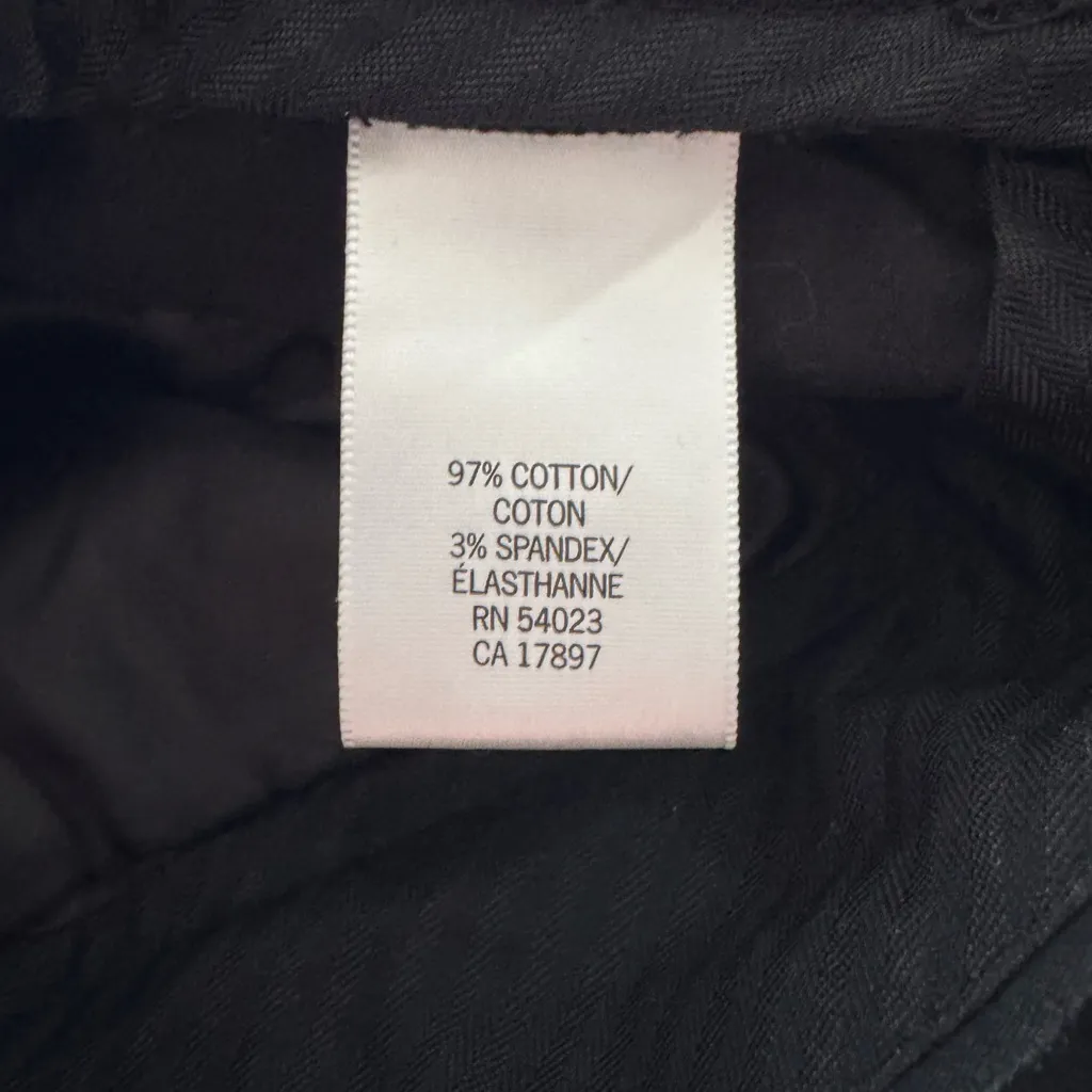 Banana Republic Black Stretch Cotton Bootcut Flare Dress Pants Button Detail 0P - Image 6