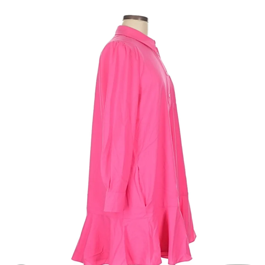 Tuckernuck Bright Pink Ruffle Hem Dress - Image 3