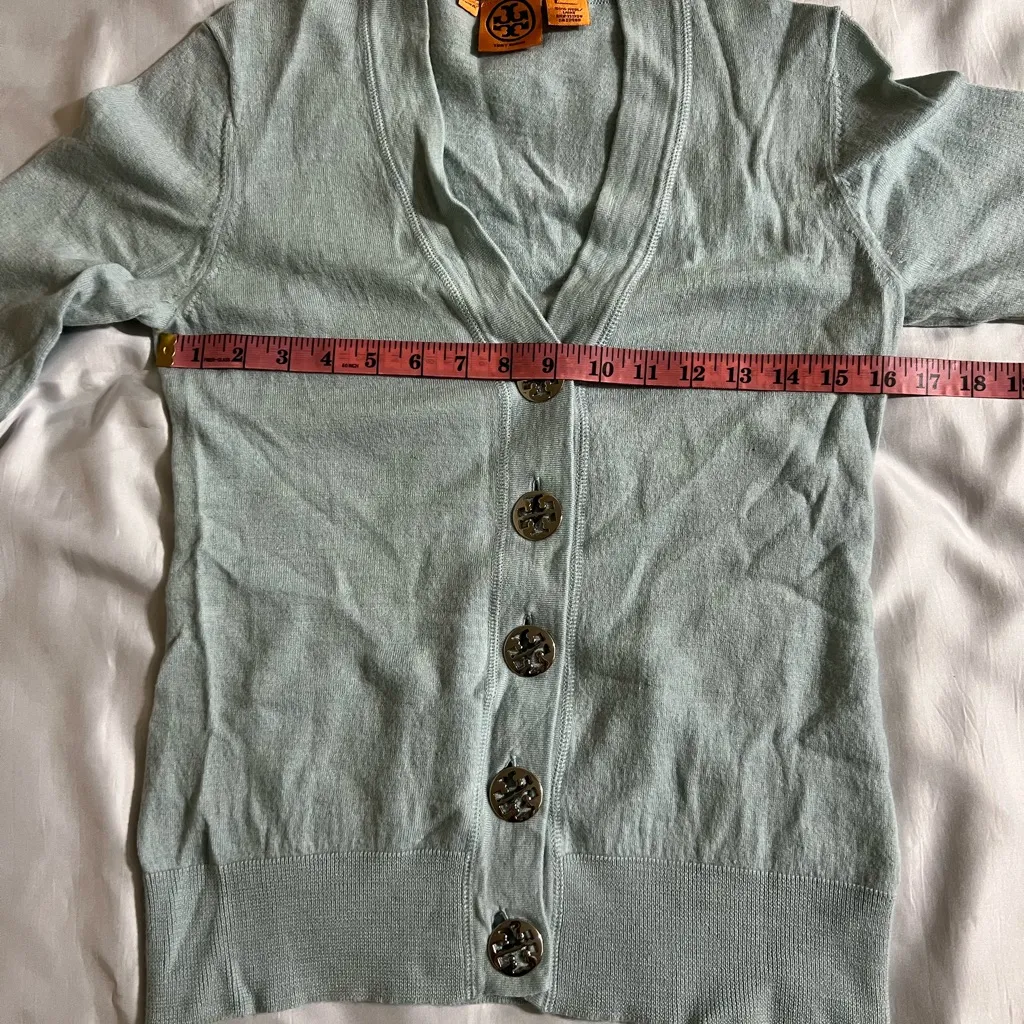 Tory Burch Light Blue Cardigan Sweater - Image 6