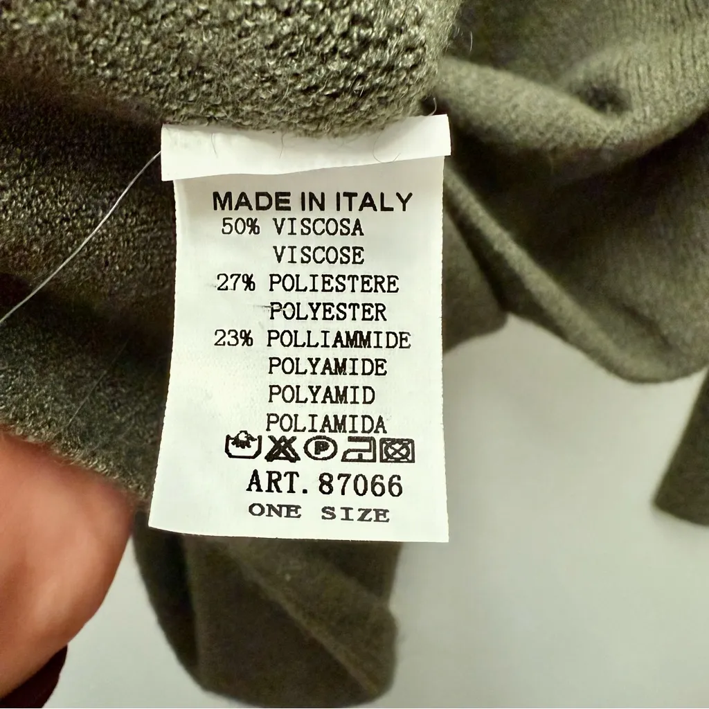 NWT AMAZING EMILIE ASYMMETRIC DRAPED Sweater, Olive Green | One Size Size undefined - Image 5