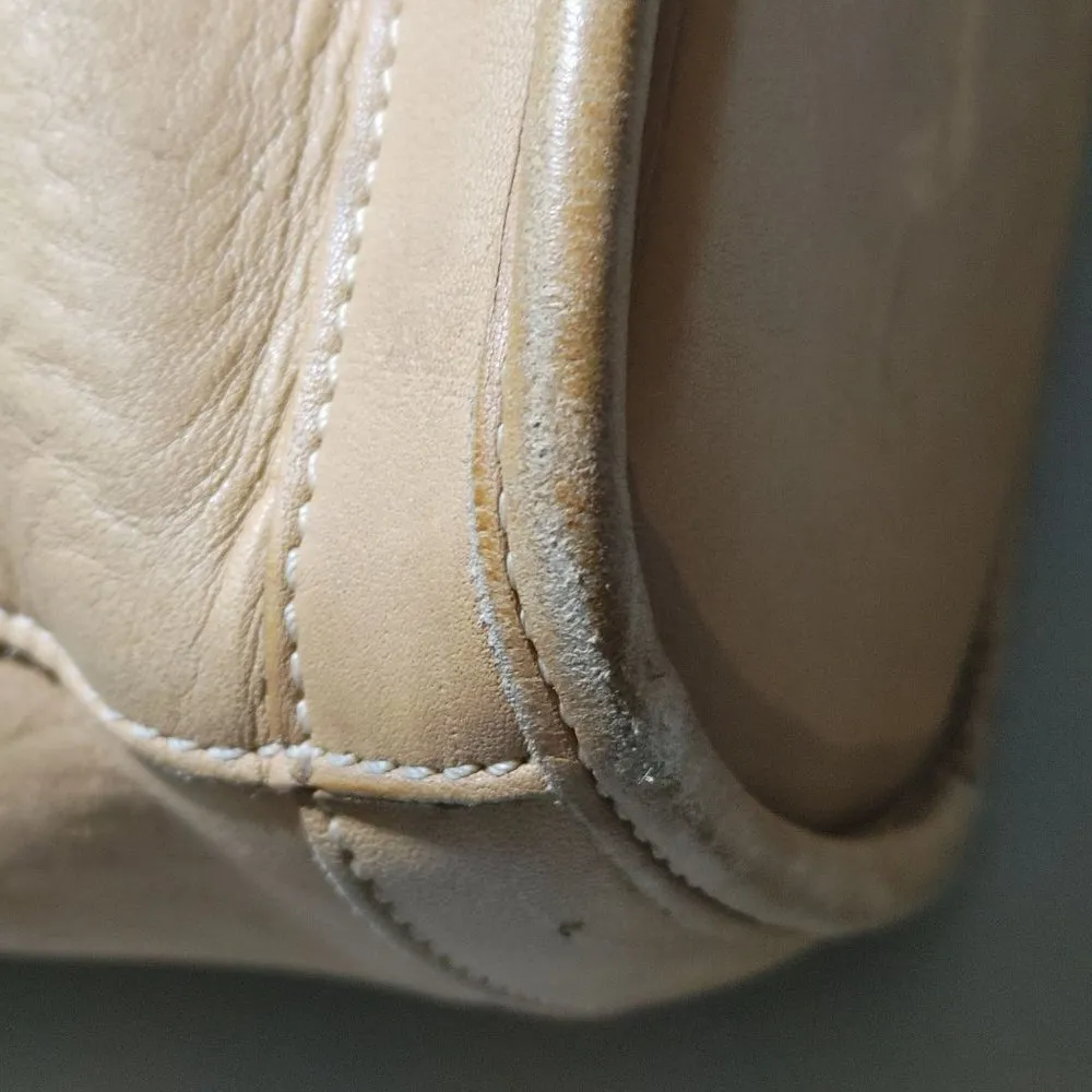 Coach Beige Leather Tote Bag 9305 Costa Rica Double Handles Open Top Design - Image 11