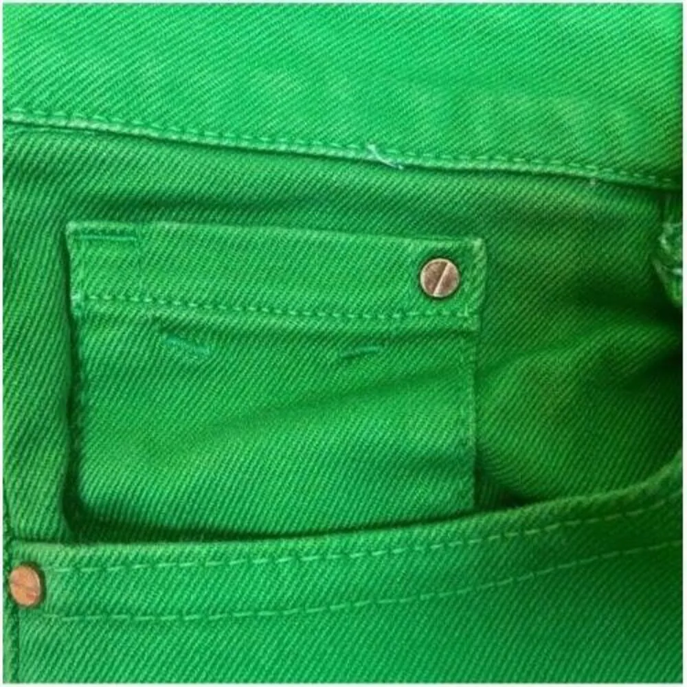 NWOT Zara Denim Green Skinny Jeans Size 2 Mid Rise Slim - Image 4