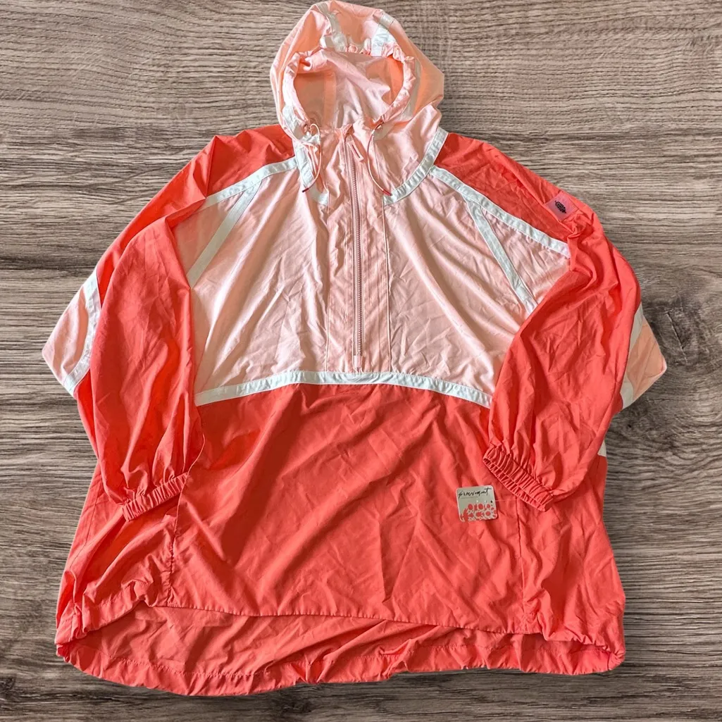 NWT Free People Care FP Like The Wind Logo Jacket in Pastel Peach Combo - Image 7