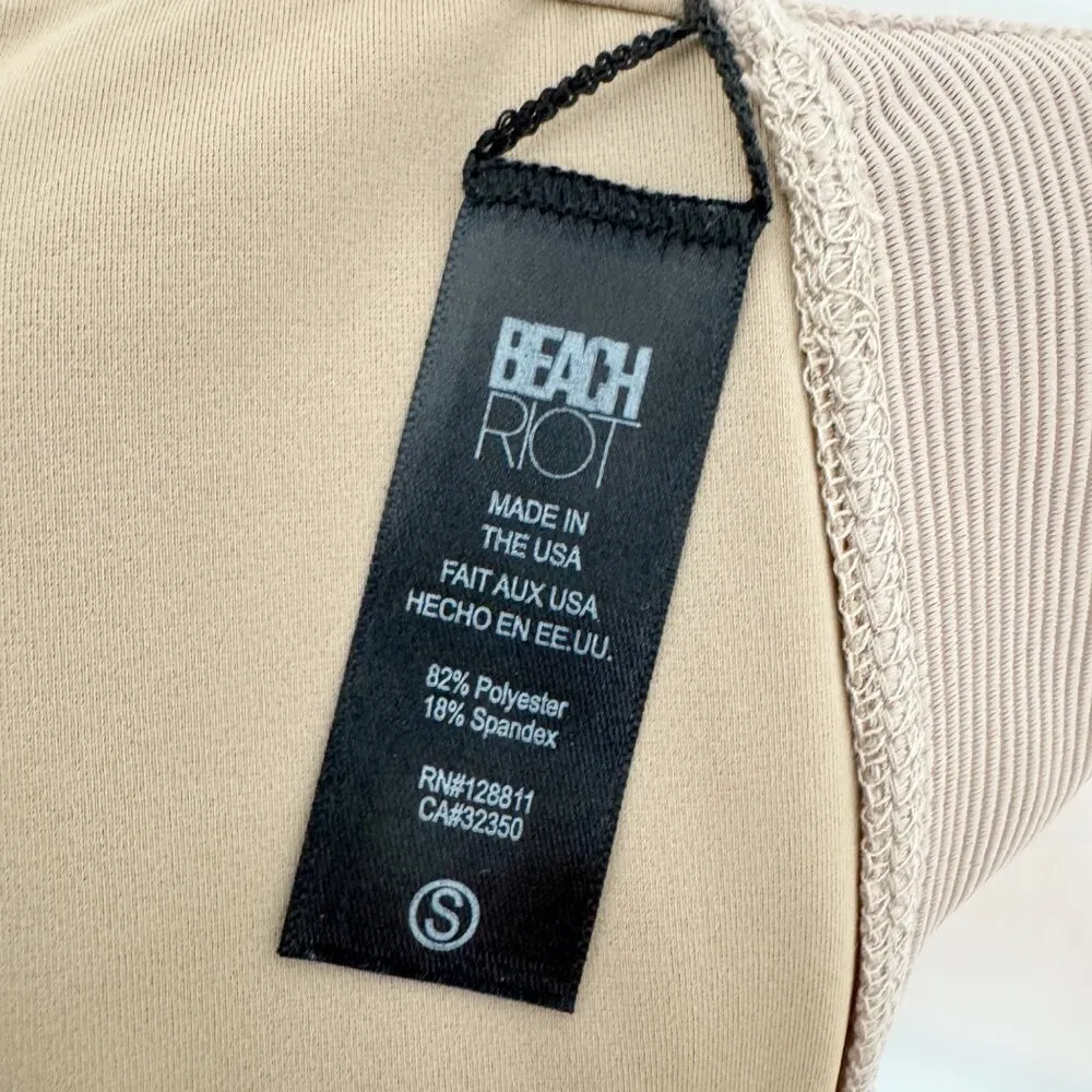 Beach‎ Riot Leah Scoop Neck Cropped Athletic Tank Top Tan Beige Gym Size Small - Image 7